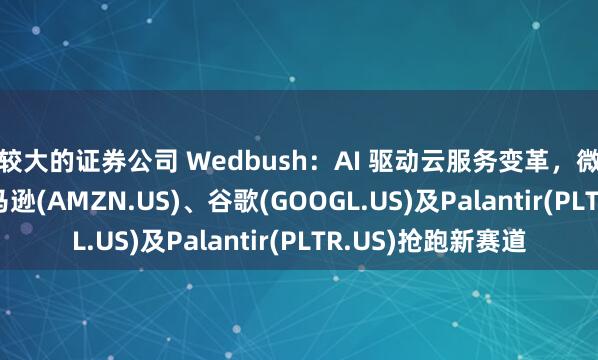 比较大的证券公司 Wedbush：AI 驱动云服务变革，微软(MSFT.US)、亚马逊(AMZN.US)、谷歌(GOOGL.US)及Palantir(PLTR.US)抢跑新赛道