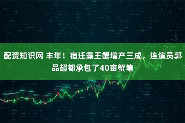 配资知识网 丰年！宿迁霸王蟹增产三成，连演员郭品超都承包了40亩蟹塘